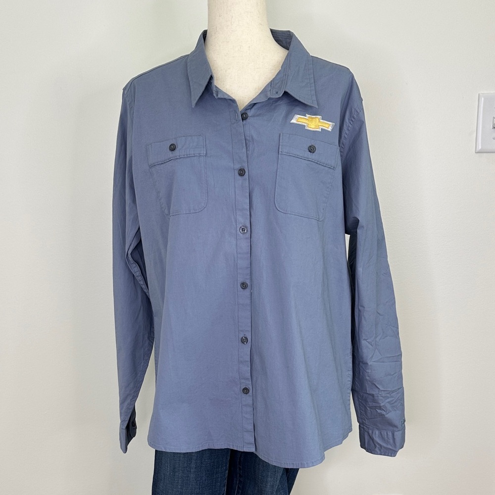 Cabela's Chevrolet Blue Long Sleeve Button Down Shirt NWT